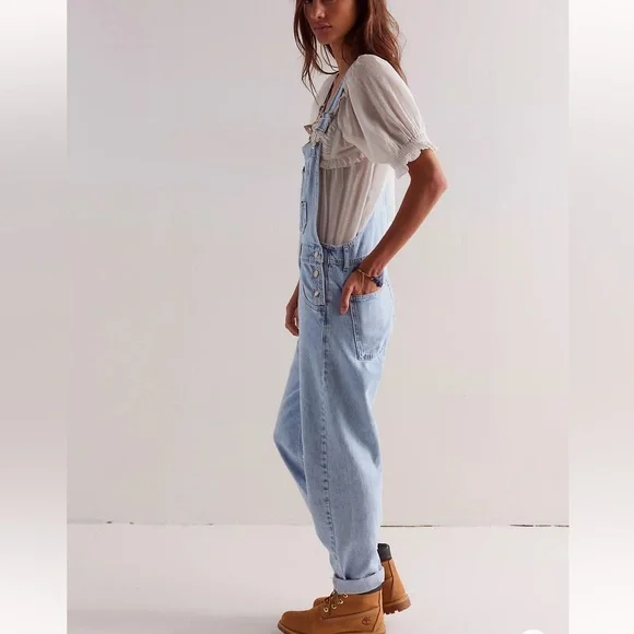 New We The Free Ziggy Denim Overalls in color Blue Moon - Picture 3 of 8